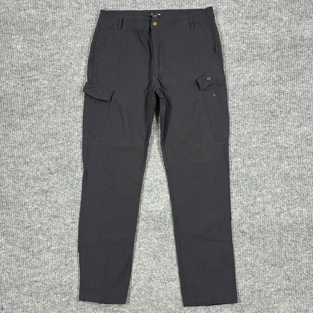 Kenneth Cole Mens Cargo Pants Size 34 Black Utility Casual Travel Lightweight